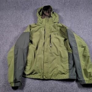 Marmot Jacket Mens Large Green MemBrain Hooded Insulated Ski Waterproof CC-440